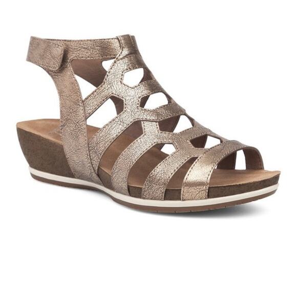 Dansko Selina Sandal Shoes - Strappy - Bronze/ Brown Wedge - size 42 (11) - U14 - Picture 1 of 10